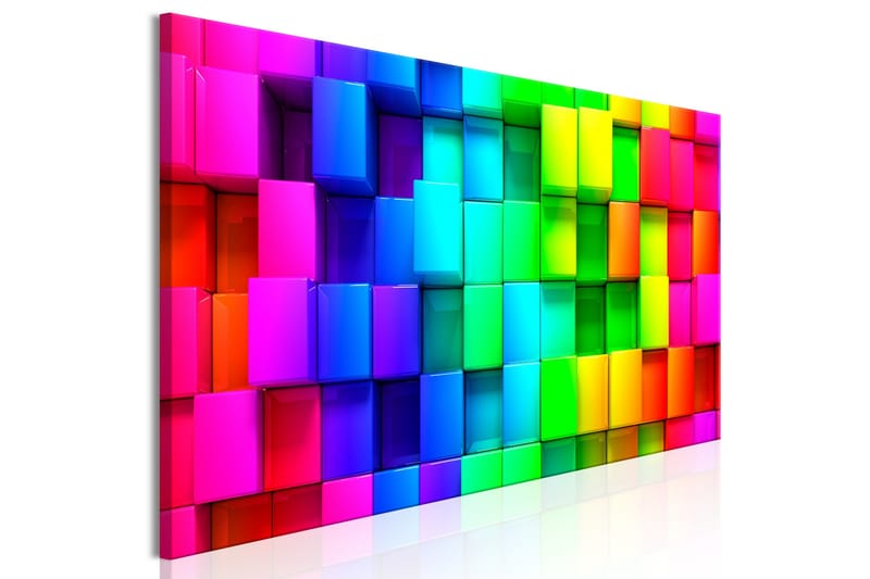 Billede Colourful Cubes 5 Parts Narrow 225x90 - Artgeist sp. z o. o. - Boligtilbehør - Billeder & kunst - Billeder på lærred