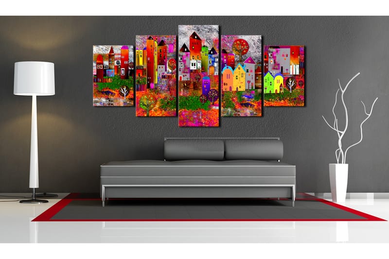 Billede Colourful Small Town 200x100, Artgeist sp. z o. o.