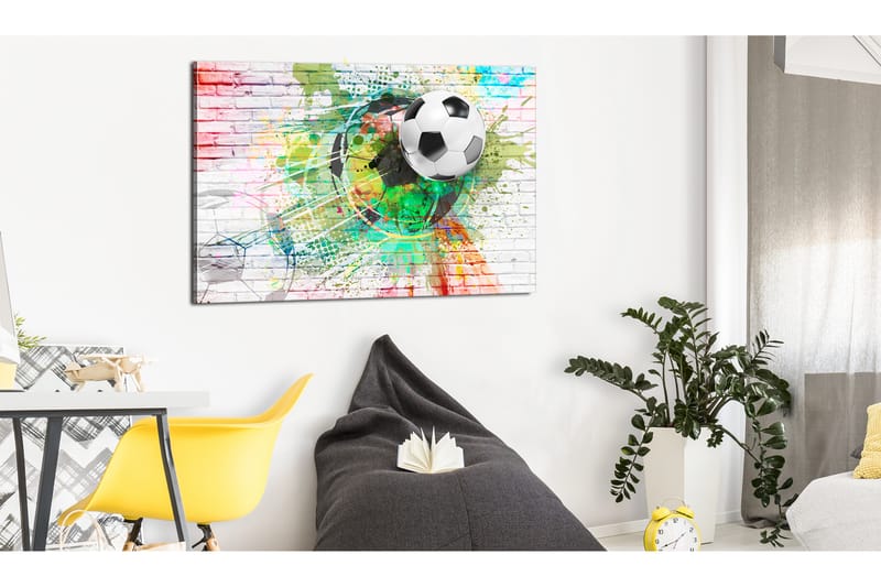 Billede Colourful Sports (fodbold) 90x60 - Artgeist sp. z o. o. - Boligtilbehør - Billeder & kunst - Billeder på lærred