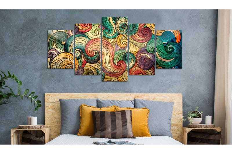 Billede Colourful Waves 200x100 - Artgeist sp. z o. o. - Boligtilbehør - Billeder & kunst - Billeder på lærred