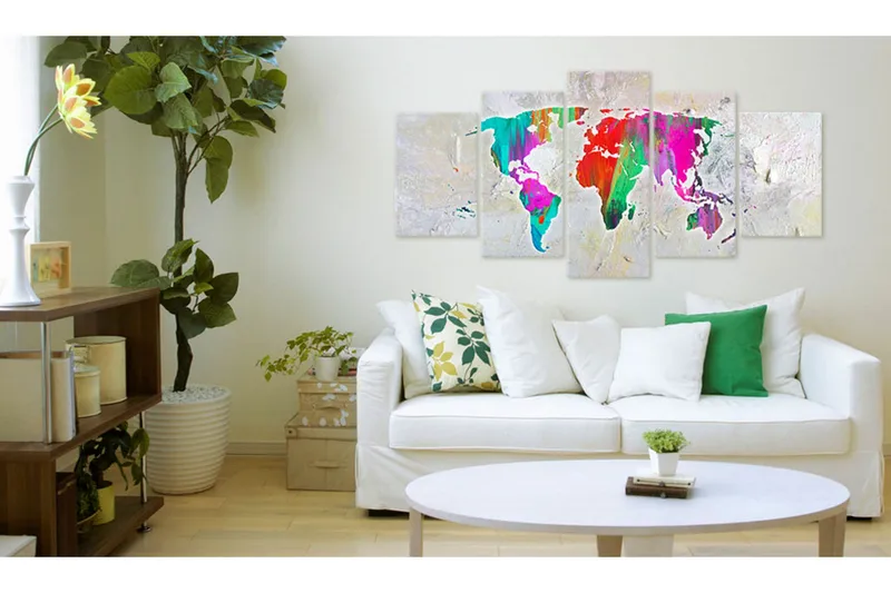 Billede Colourful Planet 100x50 - Artgeist sp. z o. o. - Boligtilbehør - Billeder & kunst - Billeder på lærred