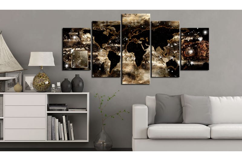 Billede Continents And Stars 200x100 - Artgeist sp. z o. o. - Boligtilbehør - Billeder & kunst - Billeder på lærred