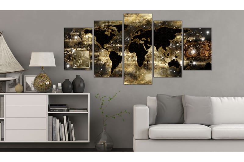 Billede Continents Of Bronze 200x100 - Artgeist sp. z o. o. - Boligtilbehør - Billeder & kunst - Billeder på lærred