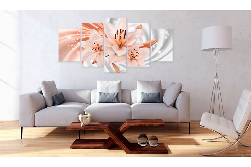 Billede Coral Lilies 200x100 - Artgeist sp. z o. o. - Boligtilbehør - Billeder & kunst - Billeder på lærred