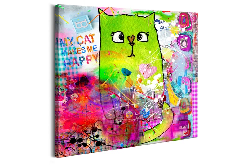 Billede Crazy Cat 40x40 - Artgeist sp. z o. o. - Boligtilbehør - Billeder & kunst - Billeder på lærred