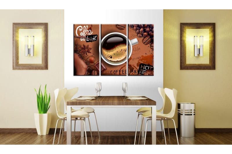 Billede Cup Of Hot Coffee 120x80 - Artgeist sp. z o. o. - Boligtilbehør - Billeder & kunst - Billeder på lærred
