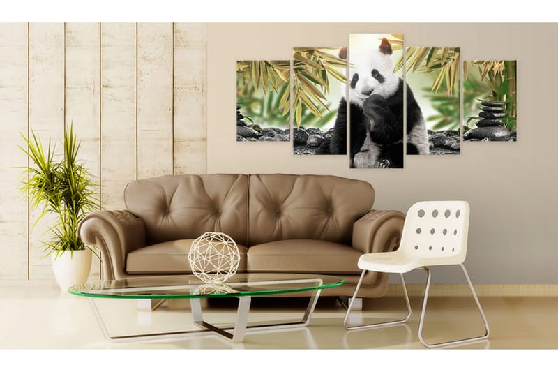 Billede Cute Panda Bear 200x100 - Artgeist sp. z o. o. - Boligtilbehør - Billeder & kunst - Billeder på lærred