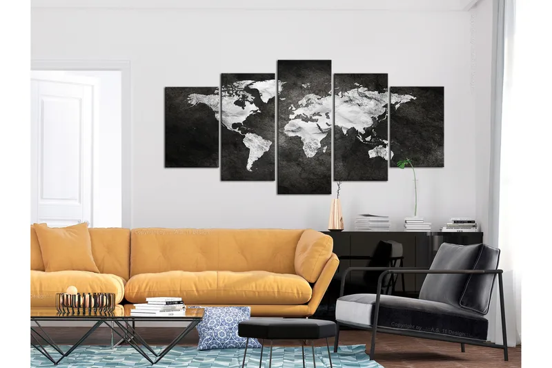 Billede Dark World 5 Parts Wide 100x50 - Artgeist sp. z o. o. - Boligtilbehør - Billeder & kunst - Billeder på lærred