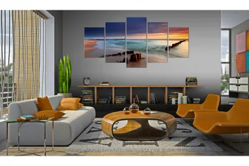 Billede Dawn By The Sea 100x50 - Artgeist sp. z o. o. - Boligtilbehør - Billeder & kunst - Billeder på lærred