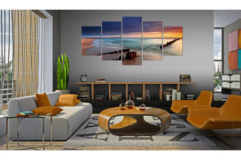 Billede Dawn By The Sea 100x50 - Artgeist sp. z o. o. - Boligtilbehør - Billeder & kunst - Billeder på lærred