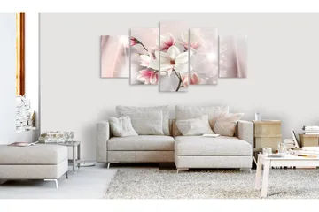 Billede Dazzling Magnolias 5 Parts Wide 200x100 - Artgeist sp. z o. o. - Boligtilbehør - Billeder & kunst - Billeder på lærred