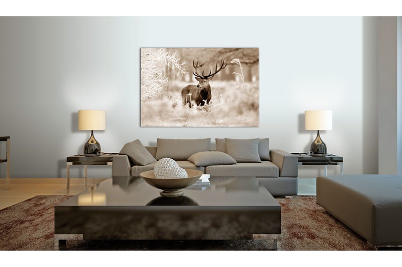 Billede Deer In Sepia 90x60 - Artgeist sp. z o. o. - Boligtilbehør - Billeder & kunst - Billeder på lærred
