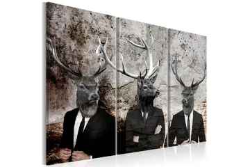 Billede Deer In Suits 90x60 - Artgeist sp. z o. o. - Boligtilbehør - Billeder & kunst - Billeder på lærred