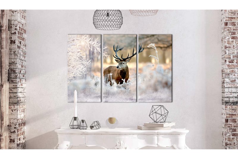 Billede Deer In The Cold 90x60 - Artgeist sp. z o. o. - Boligtilbehør - Billeder & kunst - Billeder på lærred