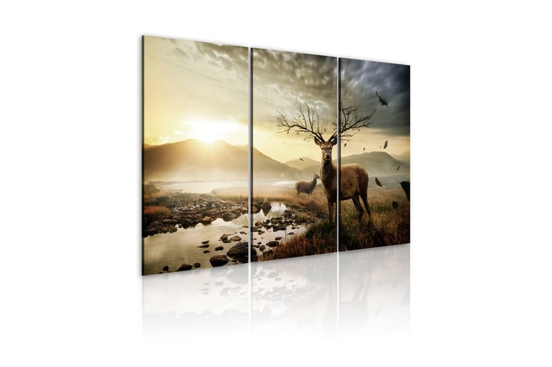 Billede Deer With A Tree-Like Antlers 120x80, Artgeist sp. z o. o.