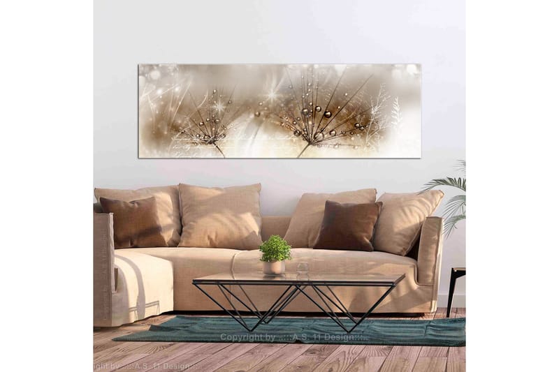 Billede Drops Of Dew 1 Part Brown Narrow 120x40 - Artgeist sp. z o. o. - Boligtilbehør - Billeder & kunst - Billeder på lærred