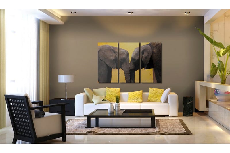 Billede Elephant Kiss 60x40 - Artgeist sp. z o. o. - Boligtilbehør - Billeder & kunst - Billeder på lærred