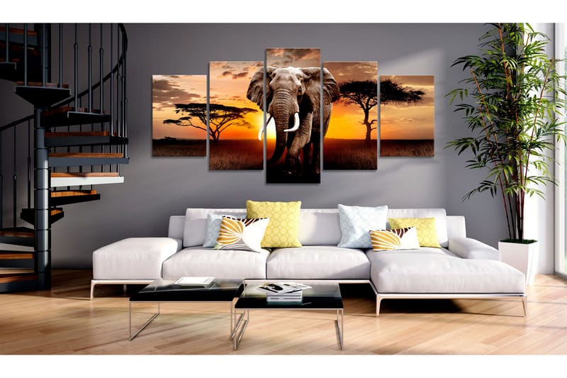 Billede Elephant Migration 100x50 - Artgeist sp. z o. o. - Boligtilbehør - Billeder & kunst - Billeder på lærred