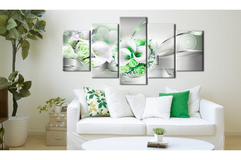 Billede Emerald Bouquet 200x100 - Artgeist sp. z o. o. - Boligtilbehør - Billeder & kunst - Billeder på lærred