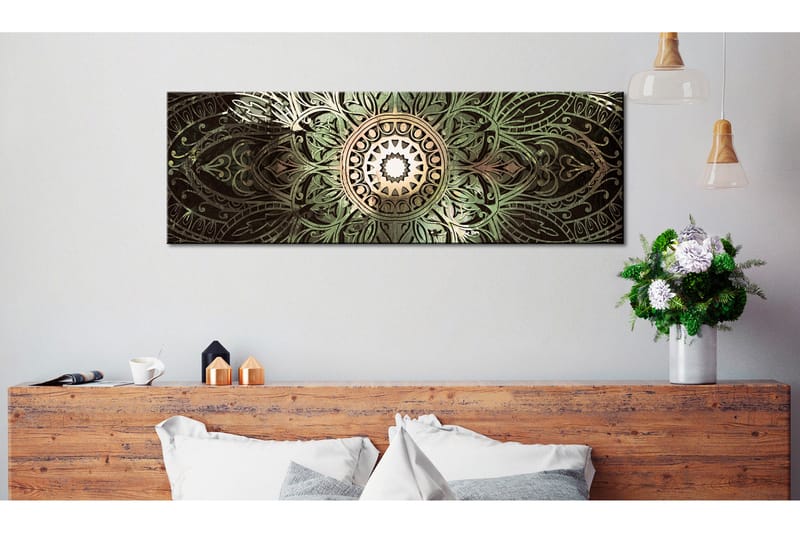 Billede Emerald Mandala 135x45 - Artgeist sp. z o. o. - Boligtilbehør - Billeder & kunst - Billeder på lærred
