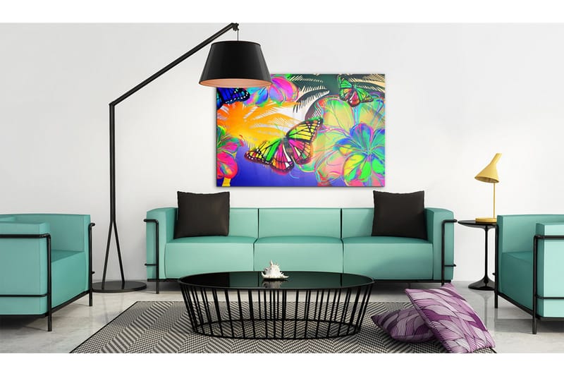 Billede Exotic Butterflies 90x60 - Artgeist sp. z o. o. - Boligtilbehør - Billeder & kunst - Billeder på lærred