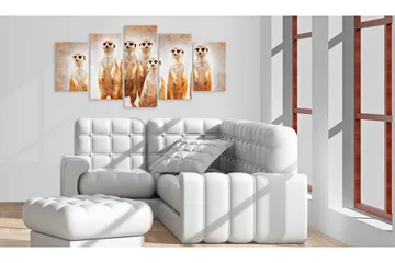 Billede Family Of Meerkats 200x100 - Artgeist sp. z o. o. - Boligtilbehør - Billeder & kunst - Billeder på lærred