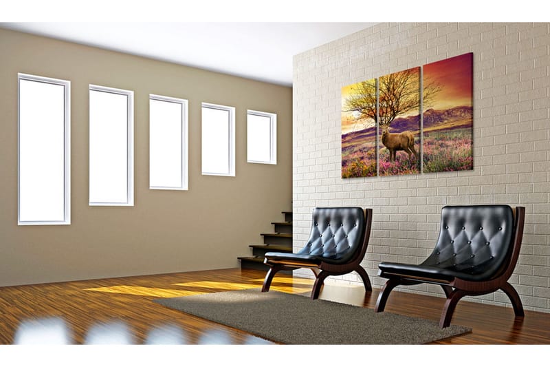 Billede Fancy Hjorthorn Triptych 120x80 - Artgeist sp. z o. o. - Boligtilbehør - Billeder & kunst - Billeder på lærred