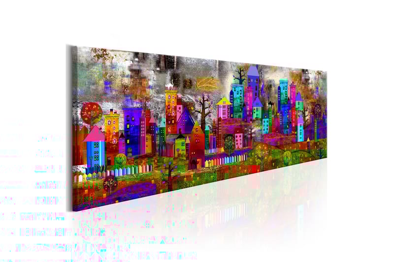 Billede Fantasy City 120x40 - Artgeist sp. z o. o. - Boligtilbehør - Billeder & kunst - Billeder på lærred
