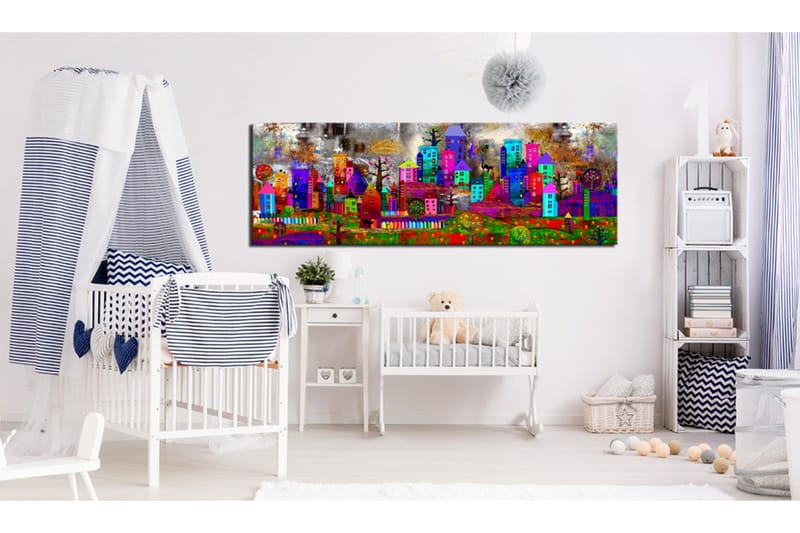 Billede Fantasy City 135x45 - Artgeist sp. z o. o. - Boligtilbehør - Billeder & kunst - Billeder på lærred