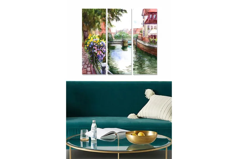 Billede Farverig 3 stk Flerfarvet, 22x05 cm