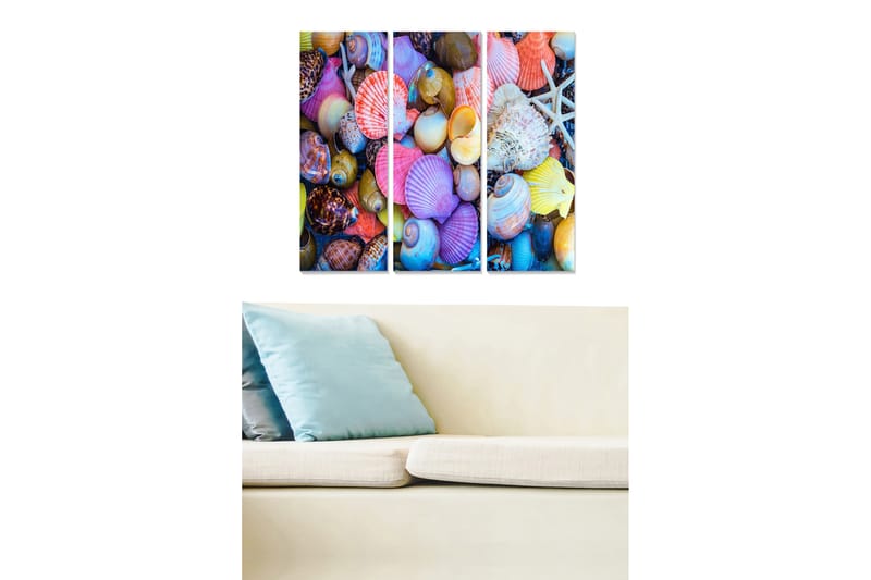 Billede Farverig 3 stk Flerfarvet - 22x05 cm - Boligtilbehør - Billeder & kunst - Billeder på lærred