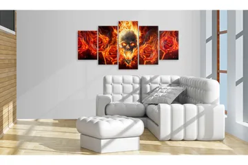 Billede Fiery Skull 200x100 - Artgeist sp. z o. o. - Boligtilbehør - Billeder & kunst - Billeder på lærred
