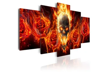 Billede Fiery Skull 200x100 - Artgeist sp. z o. o. - Boligtilbehør - Billeder & kunst - Billeder på lærred