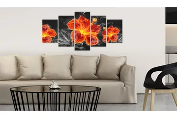 Billede Fire Lily 200x100 - Artgeist sp. z o. o. - Boligtilbehør - Billeder & kunst - Billeder på lærred