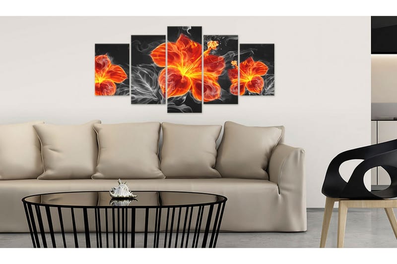 Billede Fire Lily 200x100 - Artgeist sp. z o. o. - Boligtilbehør - Billeder & kunst - Billeder på lærred