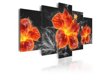Billede Fire Lily 200x100 - Artgeist sp. z o. o. - Boligtilbehør - Billeder & kunst - Billeder på lærred