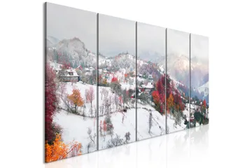 Billede First Snow 5 Parts Narrow 225x90 - Artgeist sp. z o. o. - Boligtilbehør - Billeder & kunst - Billeder på lærred