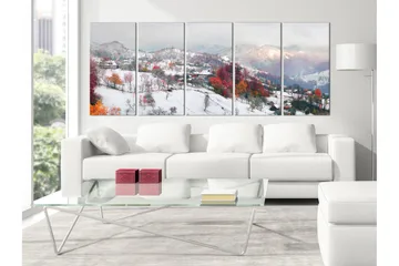 Billede First Snow 5 Parts Narrow 225x90 - Artgeist sp. z o. o. - Boligtilbehør - Billeder & kunst - Billeder på lærred