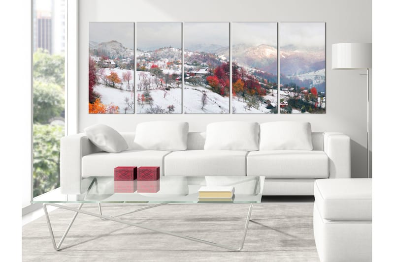 Billede First Snow 5 Parts Narrow 200x80 - Artgeist sp. z o. o. - Boligtilbehør - Billeder & kunst - Billeder på lærred