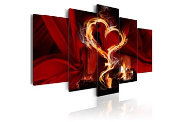 Billede Flames Of Love Heart 100x50 - Artgeist sp. z o. o. - Boligtilbehør - Billeder & kunst - Billeder på lærred