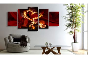 Billede Flames Of Love Heart 100x50 - Artgeist sp. z o. o. - Boligtilbehør - Billeder & kunst - Billeder på lærred