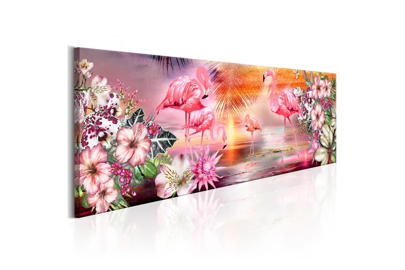 Billede Flamingoes Land 120x40 - Artgeist sp. z o. o. - Boligtilbehør - Billeder & kunst - Billeder på lærred