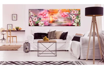 Billede Flamingoes Land 150x50 - Artgeist sp. z o. o. - Boligtilbehør - Billeder & kunst - Billeder på lærred