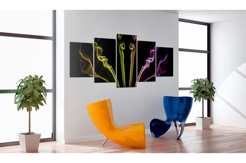 Billede Flerfarvede Streger 5 St 200x100 - Artgeist sp. z o. o. - Boligtilbehør - Billeder & kunst - Billeder på lærred