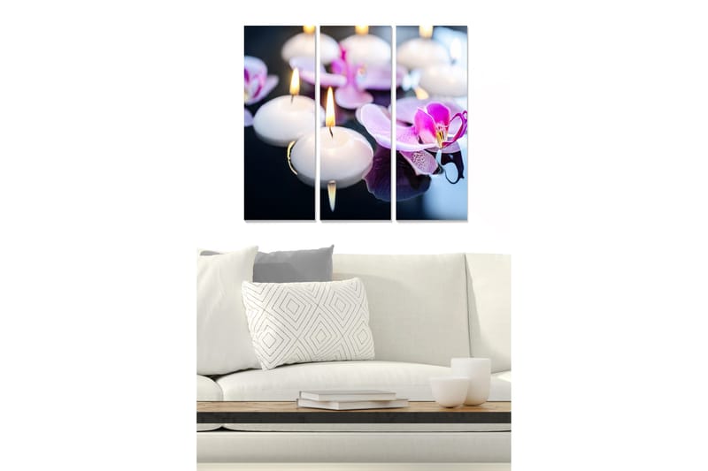 Billede Floral 3 stk Flerfarvet, 22x05 cm