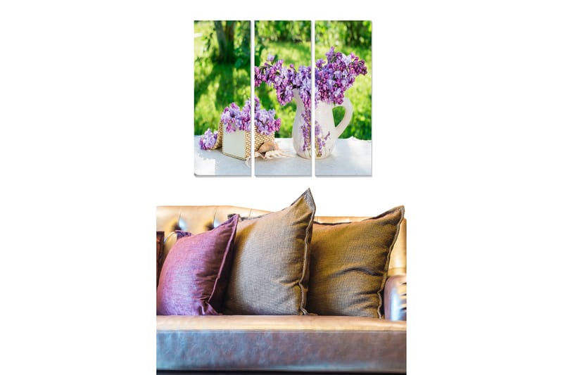 Billede Floral 3 stk Flerfarvet - 22x05 cm - Boligtilbehør - Billeder & kunst - Billeder på lærred