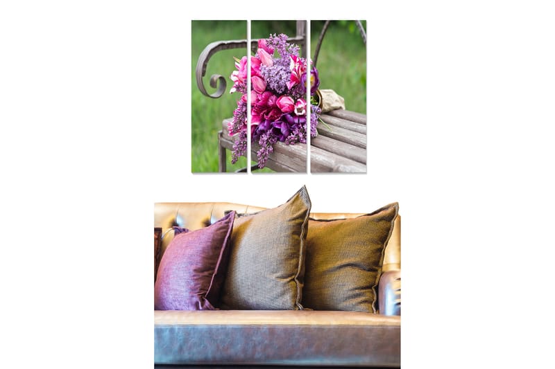 Billede Floral 3 stk Flerfarvet - 22x05 cm - Boligtilbehør - Billeder & kunst - Billeder på lærred