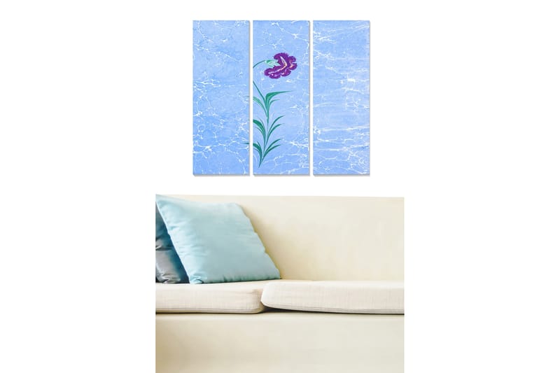 Billede Floral 3 stk Flerfarvet - 22x05 cm - Boligtilbehør - Billeder & kunst - Billeder på lærred