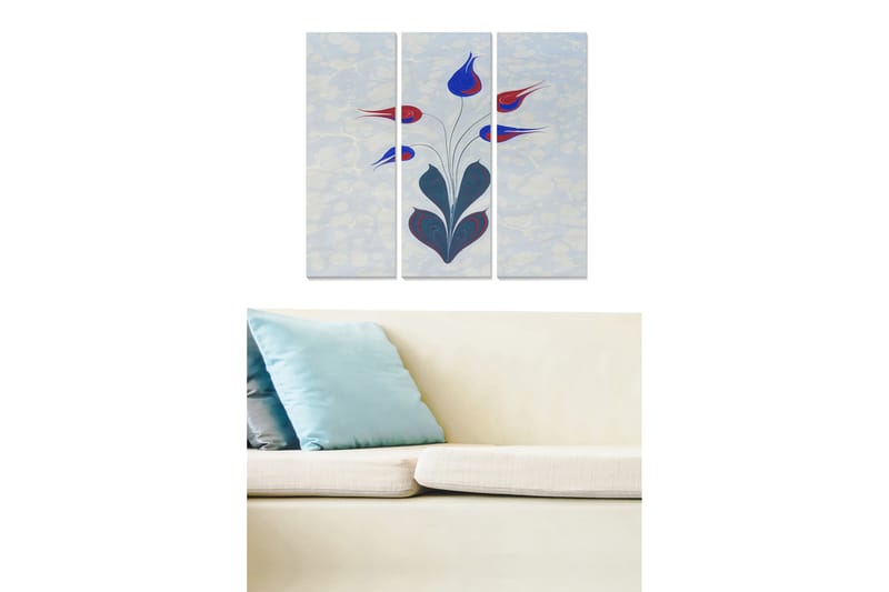 Billede Floral 3 stk Flerfarvet - 22x05 cm - Boligtilbehør - Billeder & kunst - Billeder på lærred