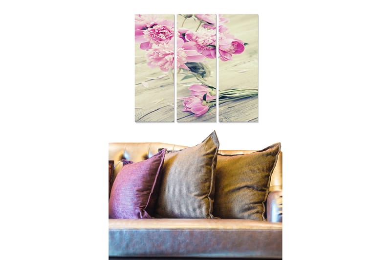 Billede Floral 3 stk Flerfarvet - 22x05 cm - Boligtilbehør - Billeder & kunst - Billeder på lærred
